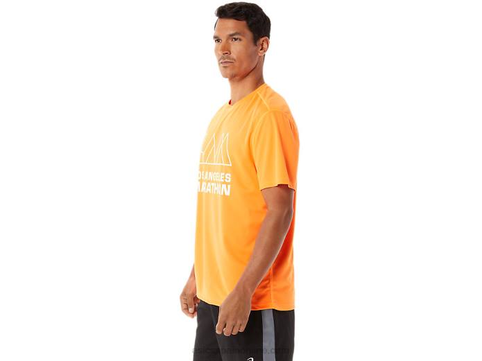 camiseta de manga corta lam ready-set ii para hombre Asics 4L681342 naranja impactante