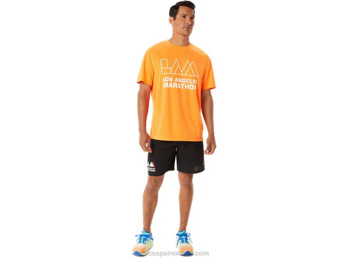 camiseta de manga corta lam ready-set ii para hombre Asics 4L681342 naranja impactante