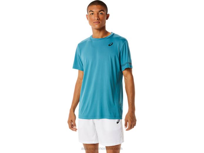 camiseta de manga corta para hombre Asics 4L681138 pino brumoso