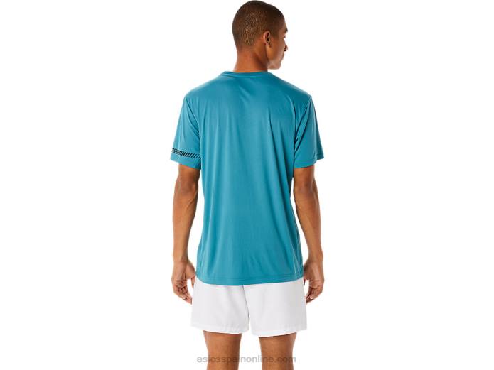 camiseta de manga corta para hombre Asics 4L681138 pino brumoso