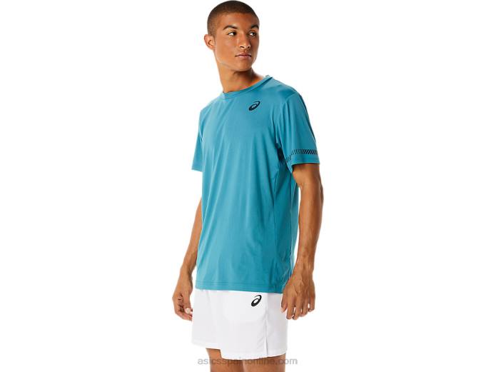 camiseta de manga corta para hombre Asics 4L681138 pino brumoso