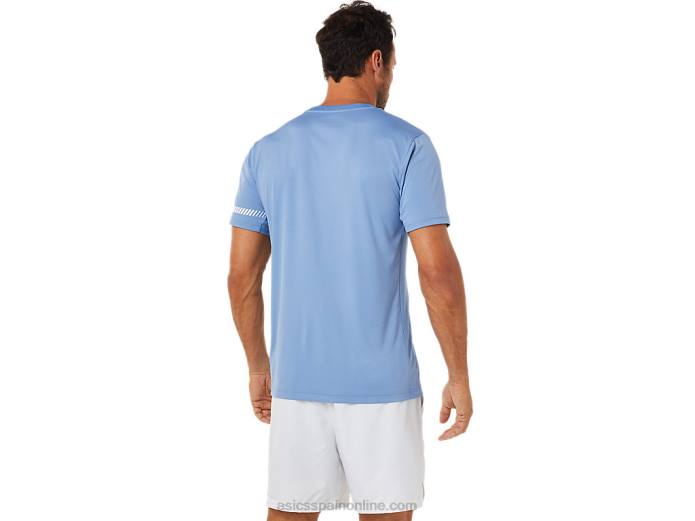 camiseta de manga corta para hombre Asics 4L681513 armonía azul