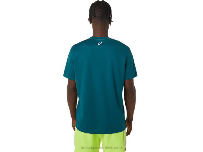 camiseta de manga corta ready-set ii para hombre Asics 4L681235 pino terciopelo