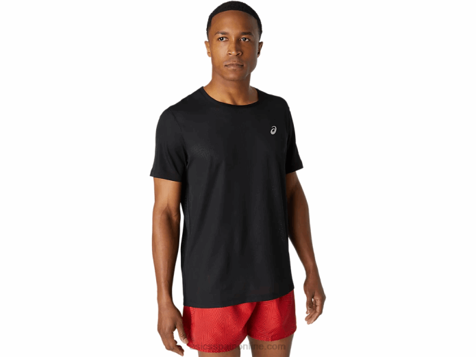 camiseta de manga corta ventilada para hombre Asics 4L681788 rendimiento negro