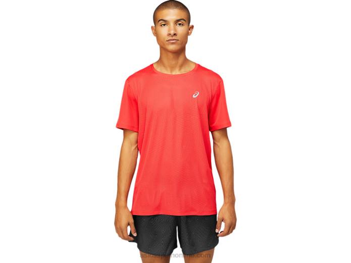 camiseta de manga corta ventilada para hombre Asics 4L681799 rojo electrico