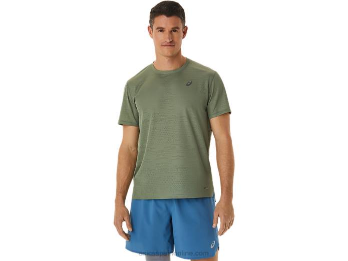 camiseta de manga corta ventilate actibreeze para hombre Asics 4L681042 liquen verde