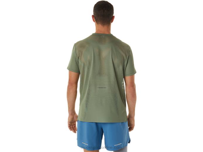 camiseta de manga corta ventilate actibreeze para hombre Asics 4L681042 liquen verde