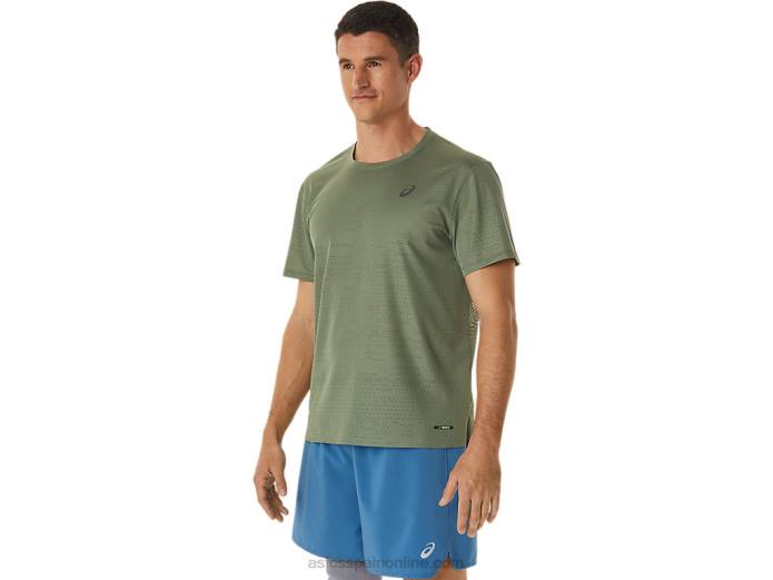 camiseta de manga corta ventilate actibreeze para hombre Asics 4L681042 liquen verde