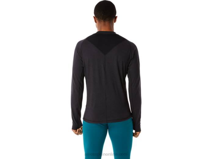camiseta de manga larga de invierno para hombre Asics 4L68825 rendimiento negro
