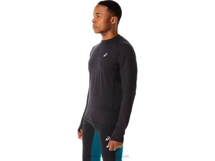 camiseta de manga larga de invierno para hombre Asics 4L68825 rendimiento negro