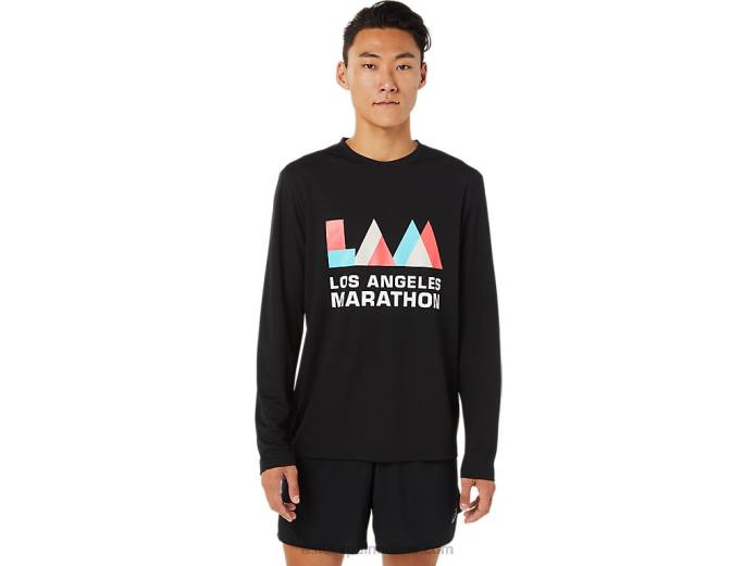 camiseta de manga larga lam ready-set ii para hombre Asics 4L681638 rendimiento negro