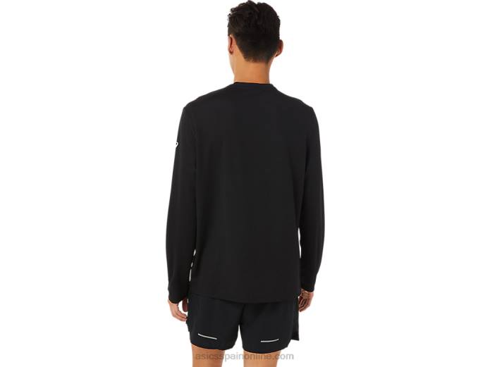 camiseta de manga larga lam ready-set ii para hombre Asics 4L681638 rendimiento negro