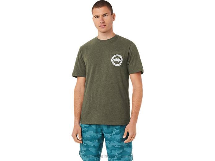 camiseta de montaña de 1977 Asics 4L681080 lienzo de oliva