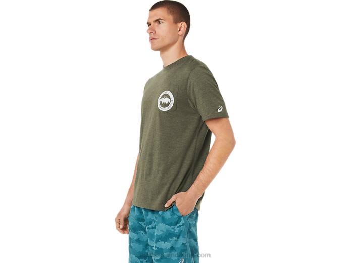 camiseta de montaña de 1977 Asics 4L681080 lienzo de oliva