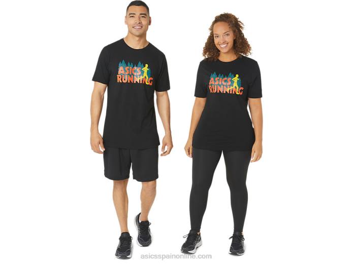 camiseta de trail run de hoja perenne Asics 4L681059 rendimiento negro