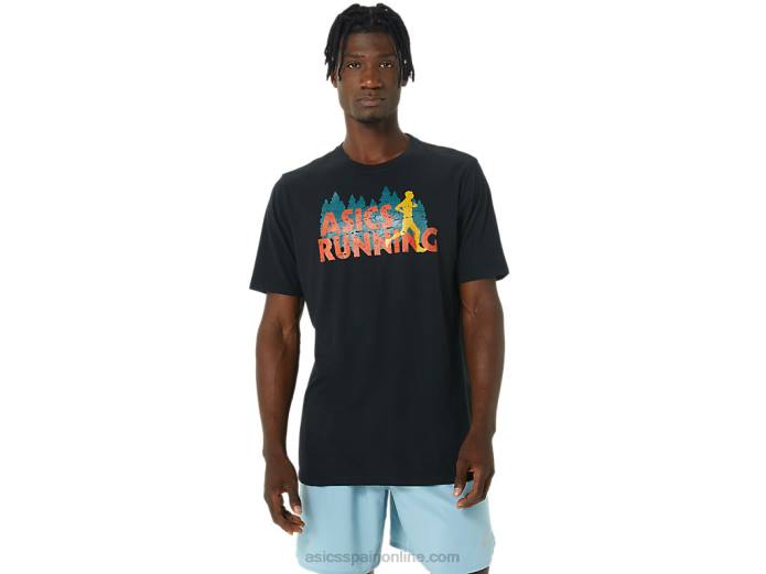 camiseta de trail run de hoja perenne Asics 4L681059 rendimiento negro