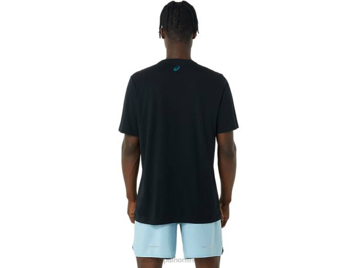 camiseta de trail run de hoja perenne Asics 4L681059 rendimiento negro