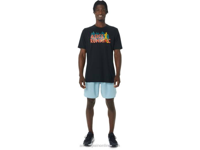 camiseta de trail run de hoja perenne Asics 4L681059 rendimiento negro