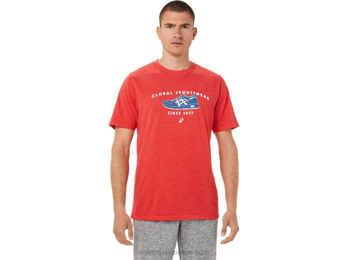 camiseta deportiva de 1977 Asics 4L68781 brezo rojo clásico