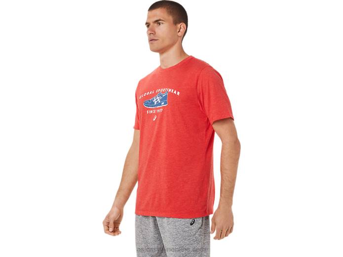 camiseta deportiva de 1977 Asics 4L68781 brezo rojo clásico