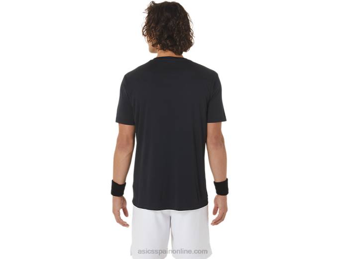camiseta gráfica court gs para hombre Asics 4L68450 rendimiento negro