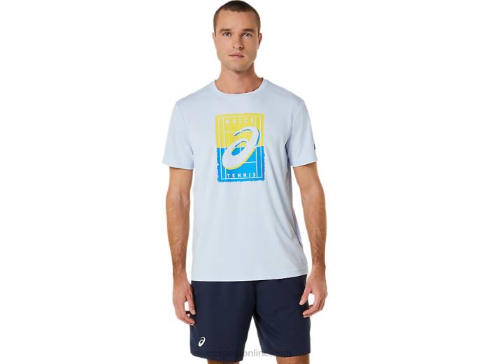 camiseta gráfica court gs para hombre Asics 4L68474 cielo suave