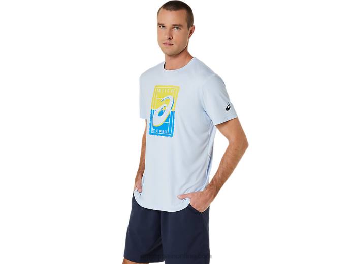 camiseta gráfica court gs para hombre Asics 4L68474 cielo suave