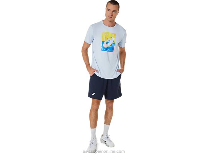 camiseta gráfica court gs para hombre Asics 4L68474 cielo suave