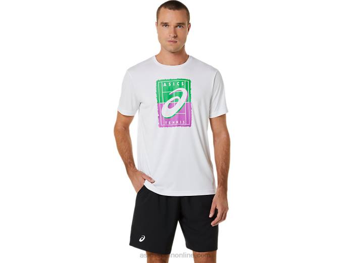 camiseta gráfica court gs para hombre Asics 4L68525 blanco brillante