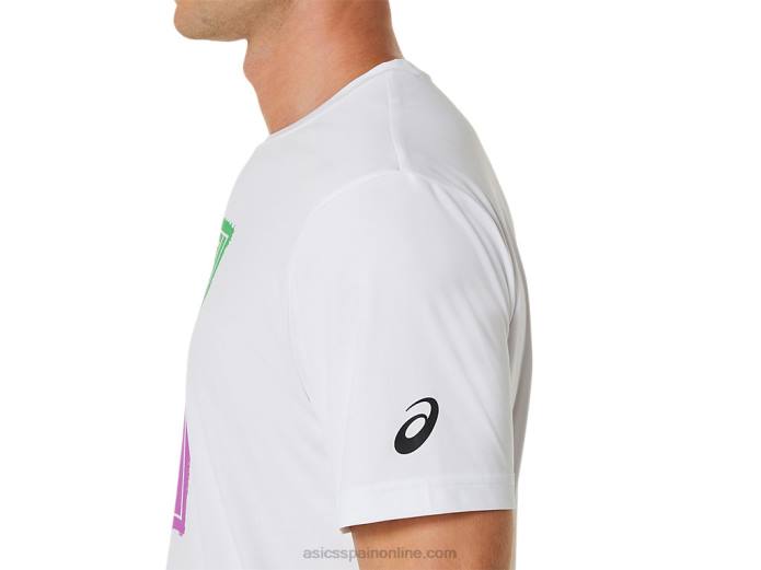 camiseta gráfica court gs para hombre Asics 4L68525 blanco brillante