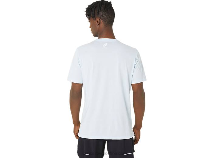camiseta gráfica unisex de atletismo Asics 4L68179 cielo suave