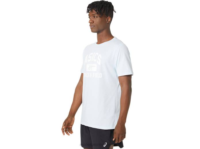 camiseta gráfica unisex de atletismo Asics 4L68179 cielo suave