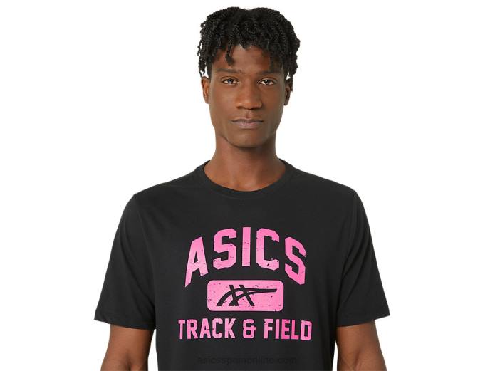 camiseta gráfica unisex de atletismo Asics 4L6867 rendimiento negro