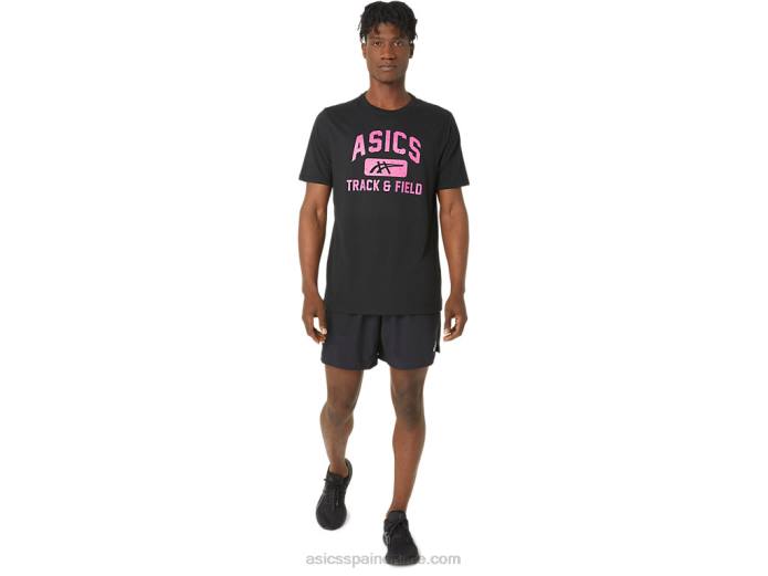 camiseta gráfica unisex de atletismo Asics 4L6867 rendimiento negro