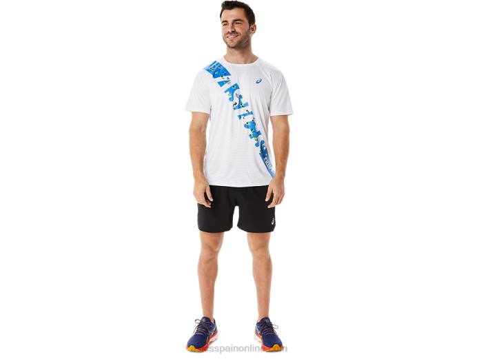 camiseta hombre ekiden manga corta Asics 4L681101 costa blanca/azul brillante