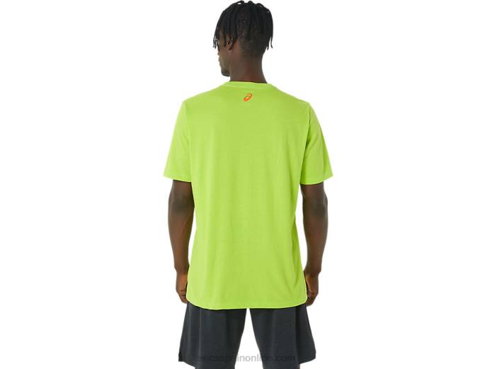 camiseta larga con logo abstracto Asics 4L681033 cáscara de limón