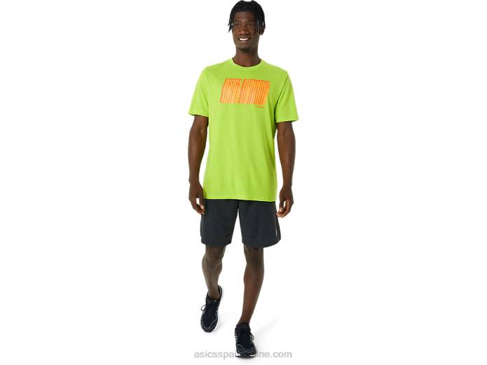 camiseta larga con logo abstracto Asics 4L681033 cáscara de limón