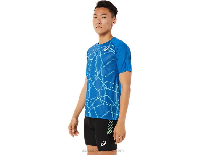 camiseta ligera de manga corta para hombre Asics 4L681443 unidad de lago