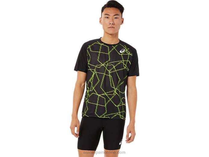camiseta ligera de manga corta para hombre Asics 4L681444 rendimiento negro