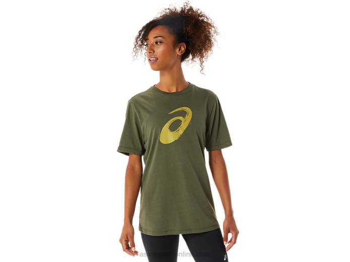 camiseta manga corta pincel Asics 4L681258 lienzo de oliva