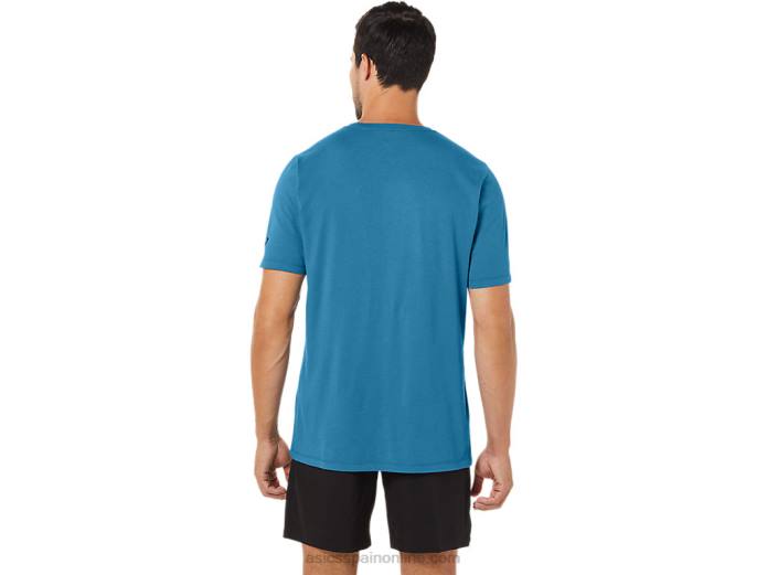 camiseta manga corta pincel Asics 4L6872 isla azul brezo