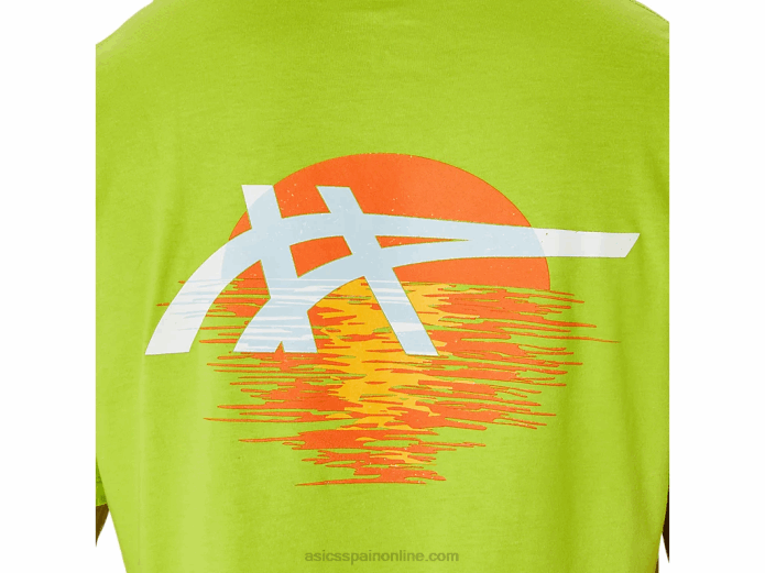 camiseta rayas amanecer Asics 4L68142 cáscara de limón
