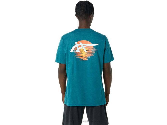 camiseta rayas amanecer Asics 4L68831 brezo de pino de terciopelo