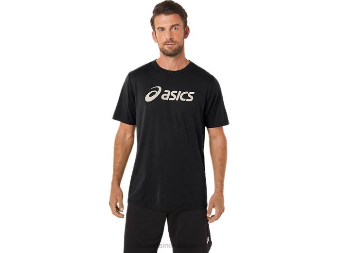camiseta xg de manga corta con logo de lockup Asics 4L6811 rendimiento negro