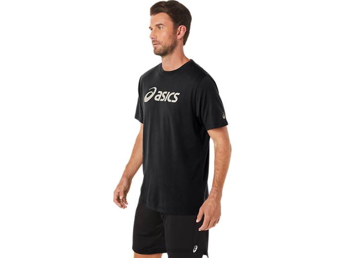 camiseta xg de manga corta con logo de lockup Asics 4L6811 rendimiento negro