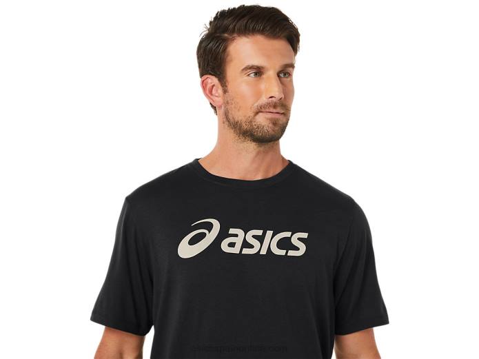 camiseta xg de manga corta con logo de lockup Asics 4L6811 rendimiento negro