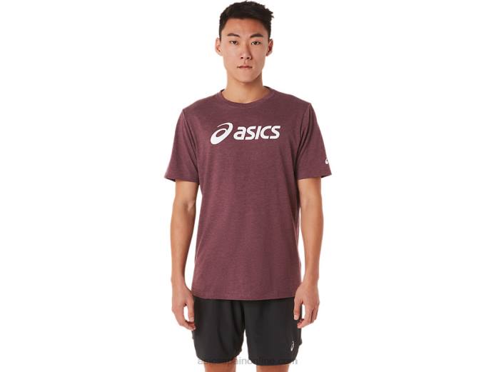 camiseta xg de manga corta con logo de lockup Asics 4L681463 Brezo profundo de Marte