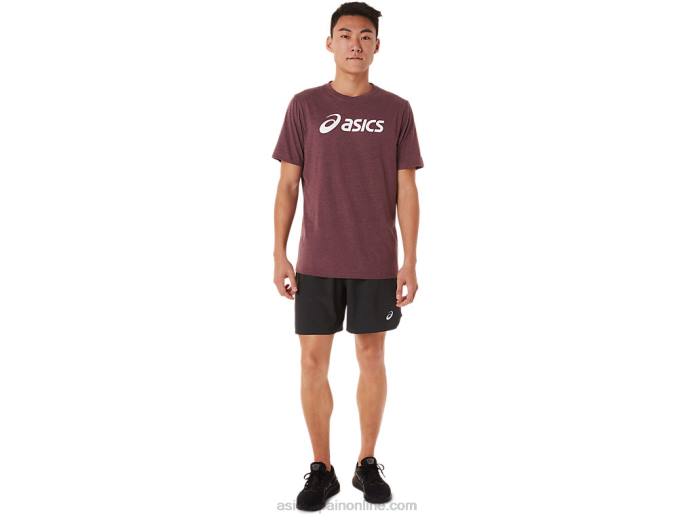 camiseta xg de manga corta con logo de lockup Asics 4L681463 Brezo profundo de Marte