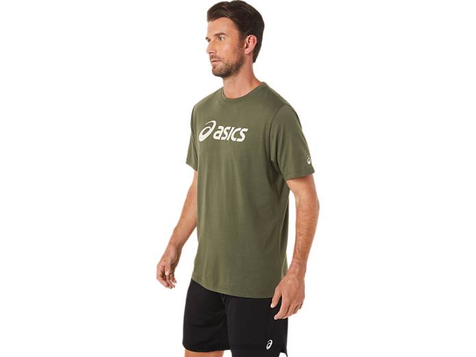 camiseta xg de manga corta con logo de lockup Asics 4L681655 lienzo de oliva