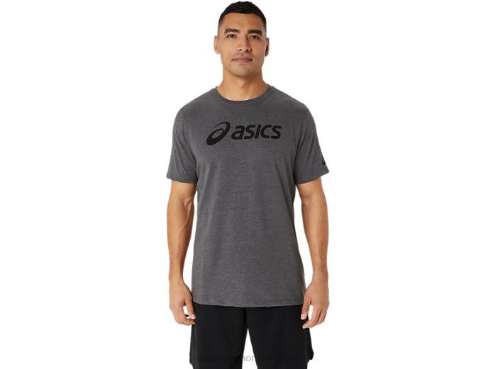 camiseta xg de manga corta con logo de lockup Asics 4L682076 brezo gris oscuro